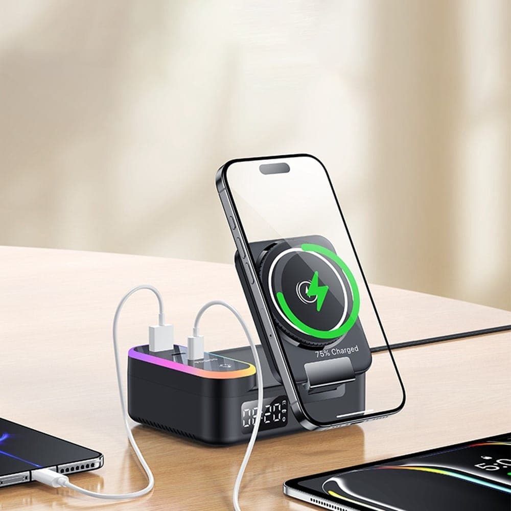 Yesido - Ασύρματος Σταθμός Φόρτισης (DS38) - 8 σε 1, MagSafe, Γρήγορη Φόρτιση, για iPhone, Apple Watch, Ακουστικά, 65W - Μαύρο 5