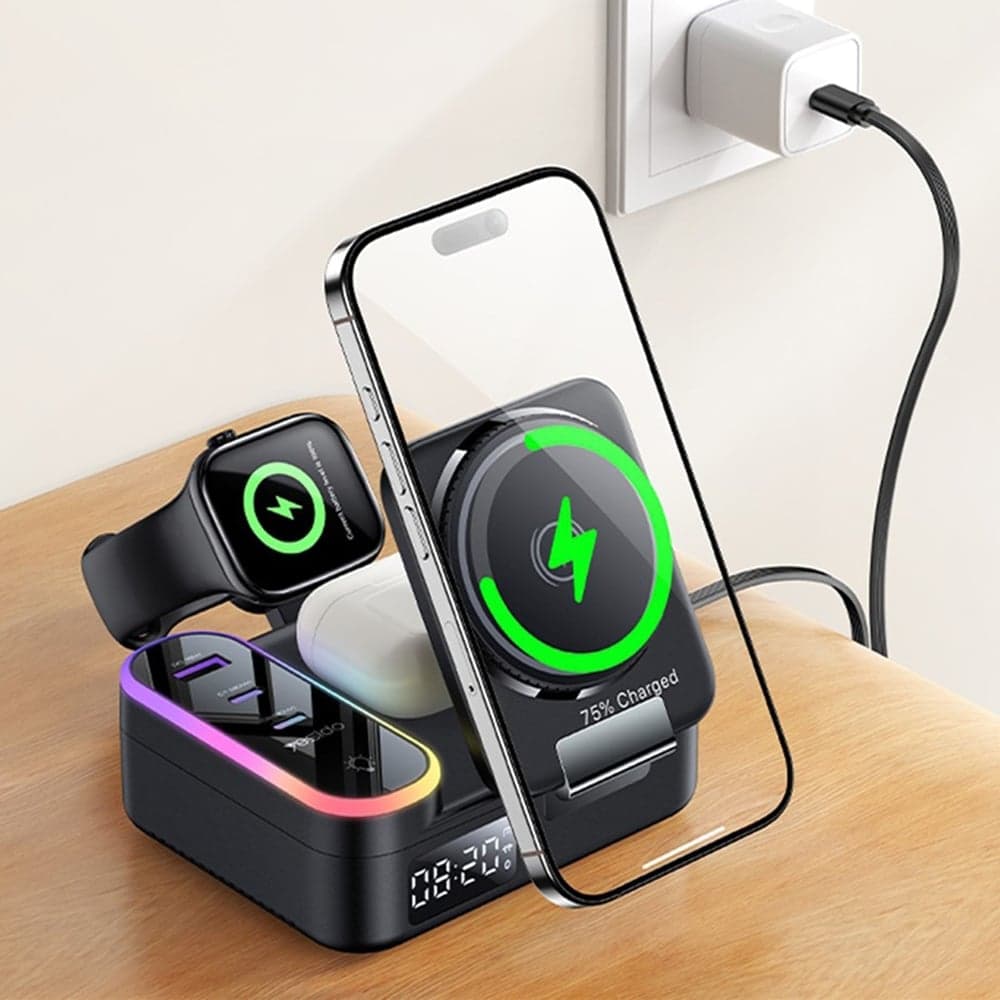 Yesido - Ασύρματος Σταθμός Φόρτισης (DS38) - 8 σε 1, MagSafe, Γρήγορη Φόρτιση, για iPhone, Apple Watch, Ακουστικά, 65W - Μαύρο 4