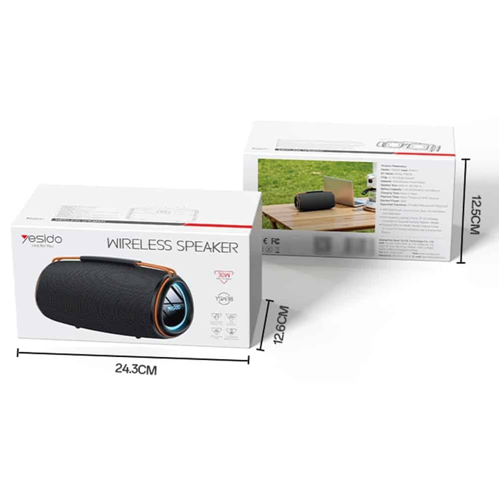 Yesido - Ασύρματο Ηχείο (YSW38) - Bluetooth 5.3, Φωτισμός RGB, TWS, Κάρτα TF, USB, AUX, 2000mAh, 30W - Μαύρο 7