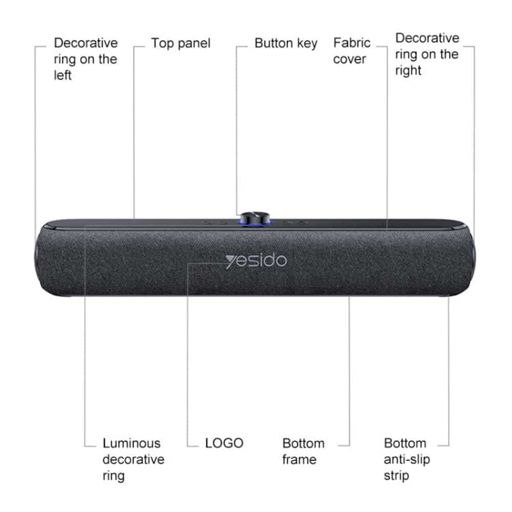 Yesido - Ασύρματο ηχείο (YSW42) - Bluetooth 5.3, Type-C, TF, 2000mAh, 20W - Μαύρο 2