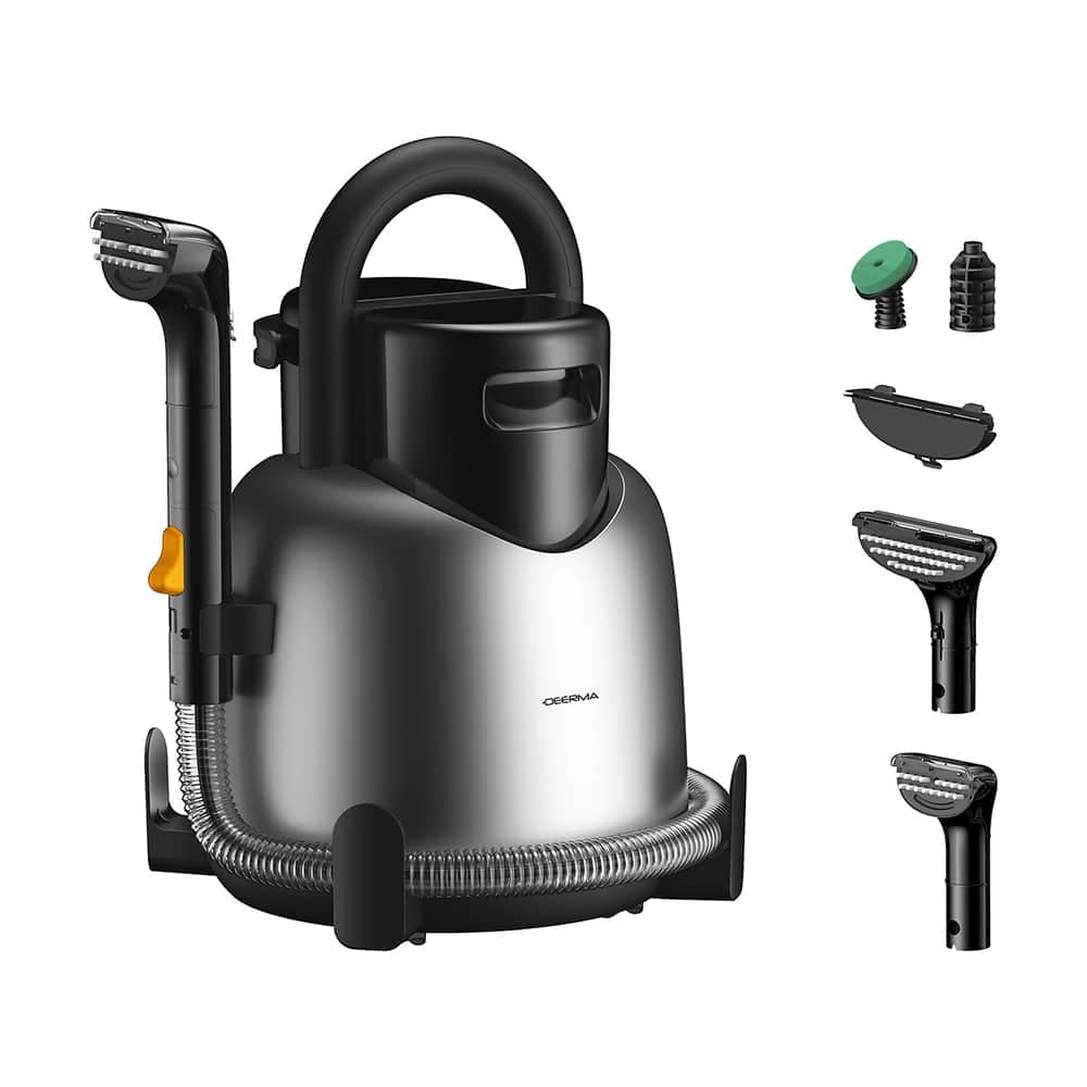 Deerma - Ατμοκαθαριστής (BY700 S) - 13000Pa, 1700W, Υψηλή θερμοκρασία, 3 λειτουργίες, 5 κεφαλές βουρτσίσματος, μεγάλη χωρητικότητα, IPX4, 5 μέτρα - Μαύρο