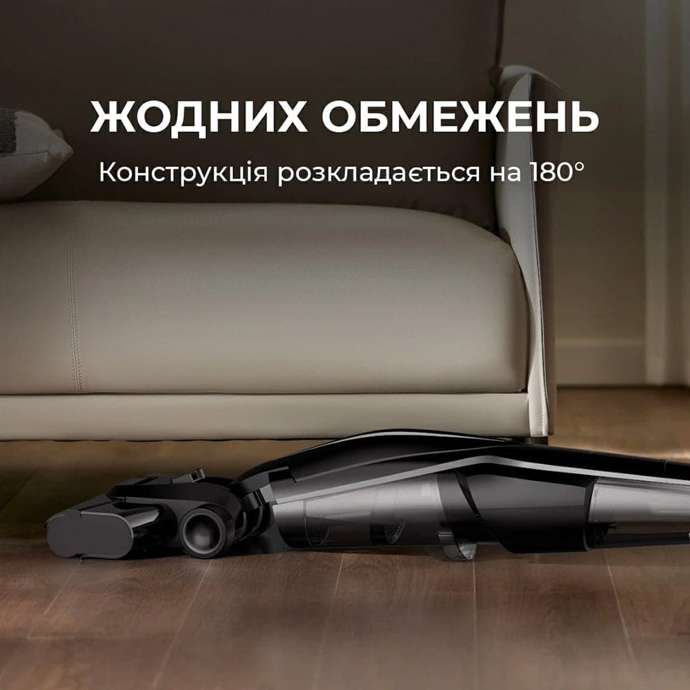 Deerma - Ασύρματη ηλεκτρική σκούπα (VX100 Ultra) - Ξηρός & Υγρός καθαρισμός, 20000Pa, 300W, Αυτόματη πλύση με βούρτσα, 6x4000mAh, IPX6 - Μαύρο 4