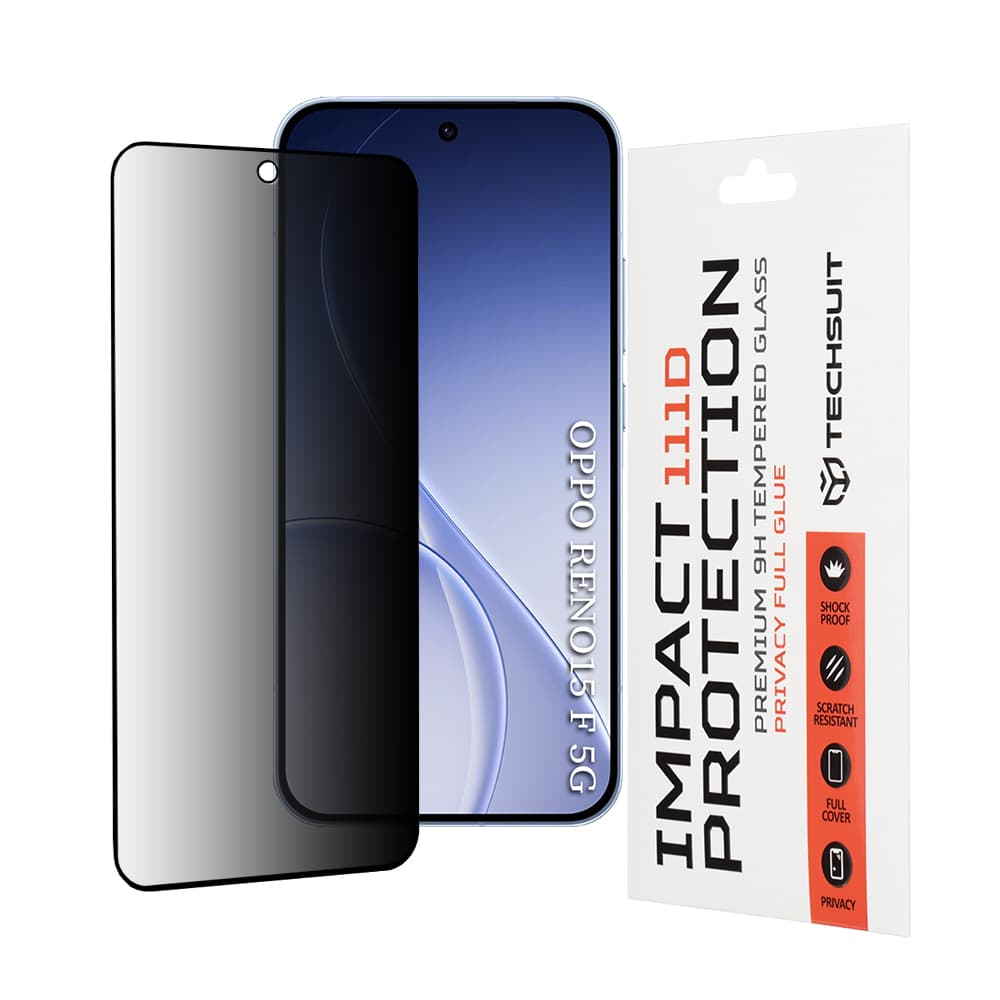 Techsuit - 111D Privacy Full Glue - Oppo Reno15 F / Reno15 FS 5G - Μαύρο