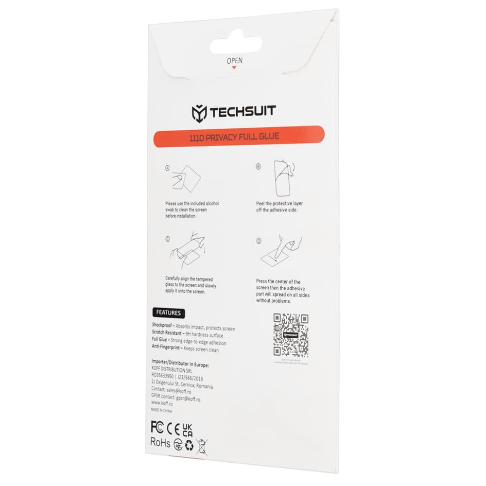 Techsuit - 111D Privacy Full Glue - Oppo Reno15 F / Reno15 FS 5G - Μαύρο 3