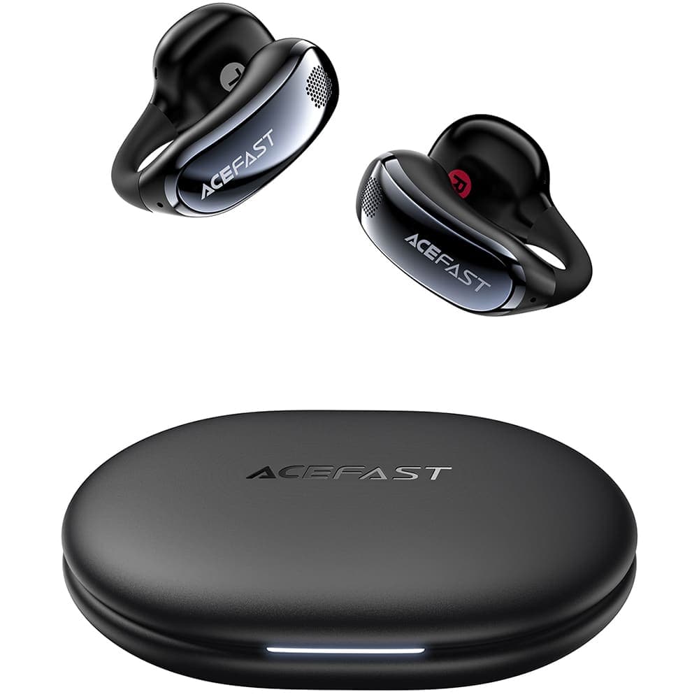 Acefast - Ασύρματα ακουστικά Aceclip Pro (FA006) - OWS Stereo, BT 5.4, Διπλό μικρόφωνο με ακύρωση θορύβου, 400mAh, IP55, Type-C - Μαύρο