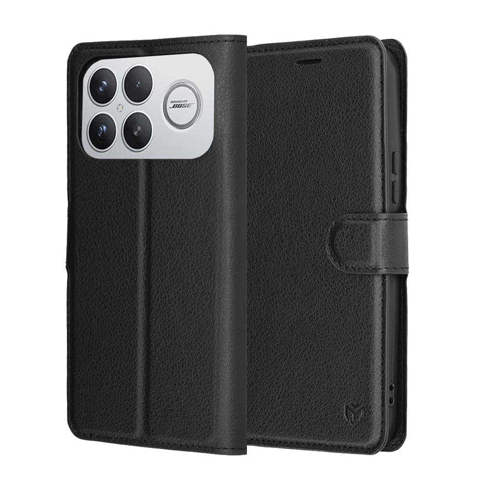 Techsuit Leather Folio - θήκη για Xiaomi Poco F8 Ultra - Μαύρο