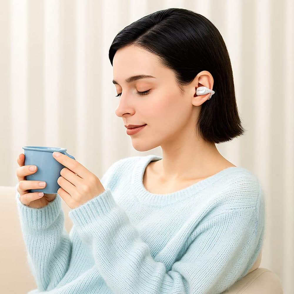 Acefast - Ασύρματα ακουστικά Aceclip Pro (FA006) - OWS Stereo, BT 5.4, Διπλό μικρόφωνο με ακύρωση θορύβου, 400mAh, IP55, Type-C - Λευκό 6