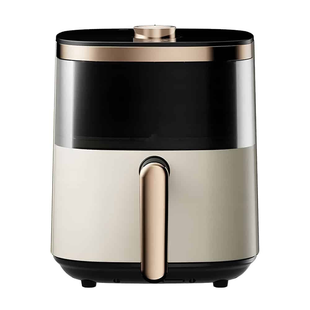 Deerma - Φριτέζα αέρα (KZ30W) - Χωρητικότητα μπολ 3L, 1200W, Κυκλοφορία ζεστού αέρα 360°, 7 προγράμματα, Χρονοδιακόπτης, Μαγείρεμα χωρίς λάδι - Χρυσό