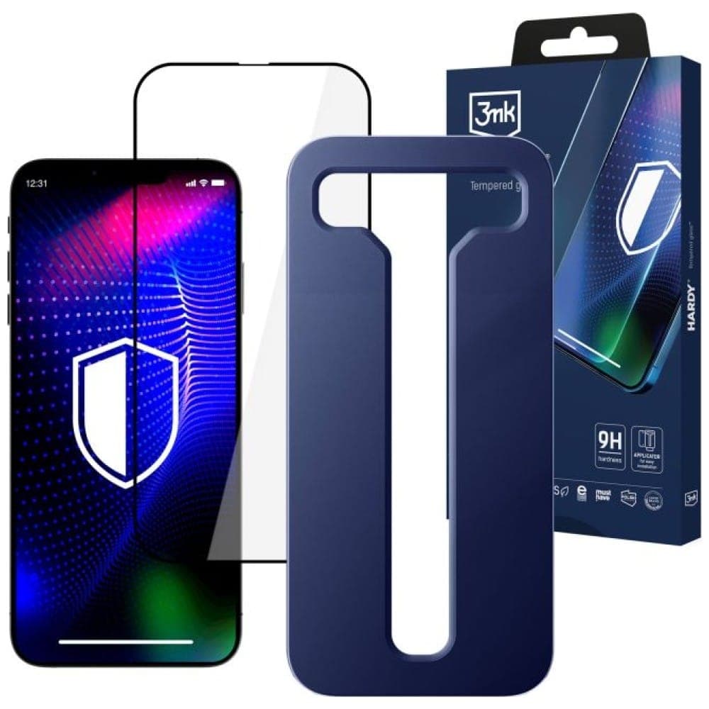 3MK Hardy iPhone 14 / 13 / 13 Pro 6,1" χημικά σκληρυμένο γυαλί μαύρο 2