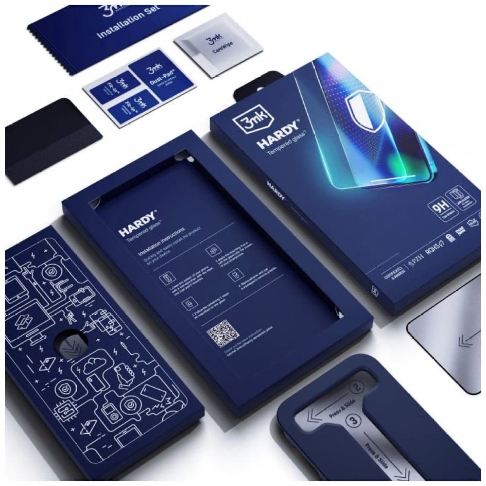 3MK Hardy iPhone 14 / 13 / 13 Pro 6,1" χημικά σκληρυμένο γυαλί μαύρο 8