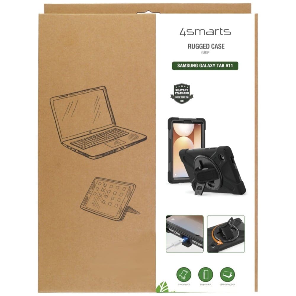 4smarts Rugged Case Grip - θήκη για Samsung Galaxy Tab A11 - Μαύρο 2