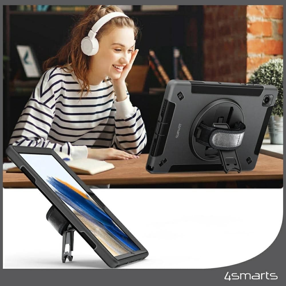 4smarts Rugged Case Grip - θήκη για Samsung Galaxy Tab S10 Lite / FE S9 S8 S7 - Μαύρο 4