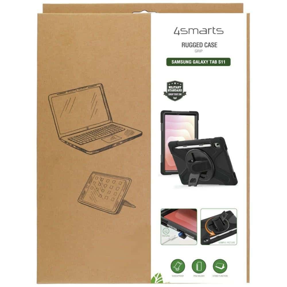 4smarts Rugged Case Grip - θήκη για Samsung Galaxy Tab S11 - Μαύρο 8