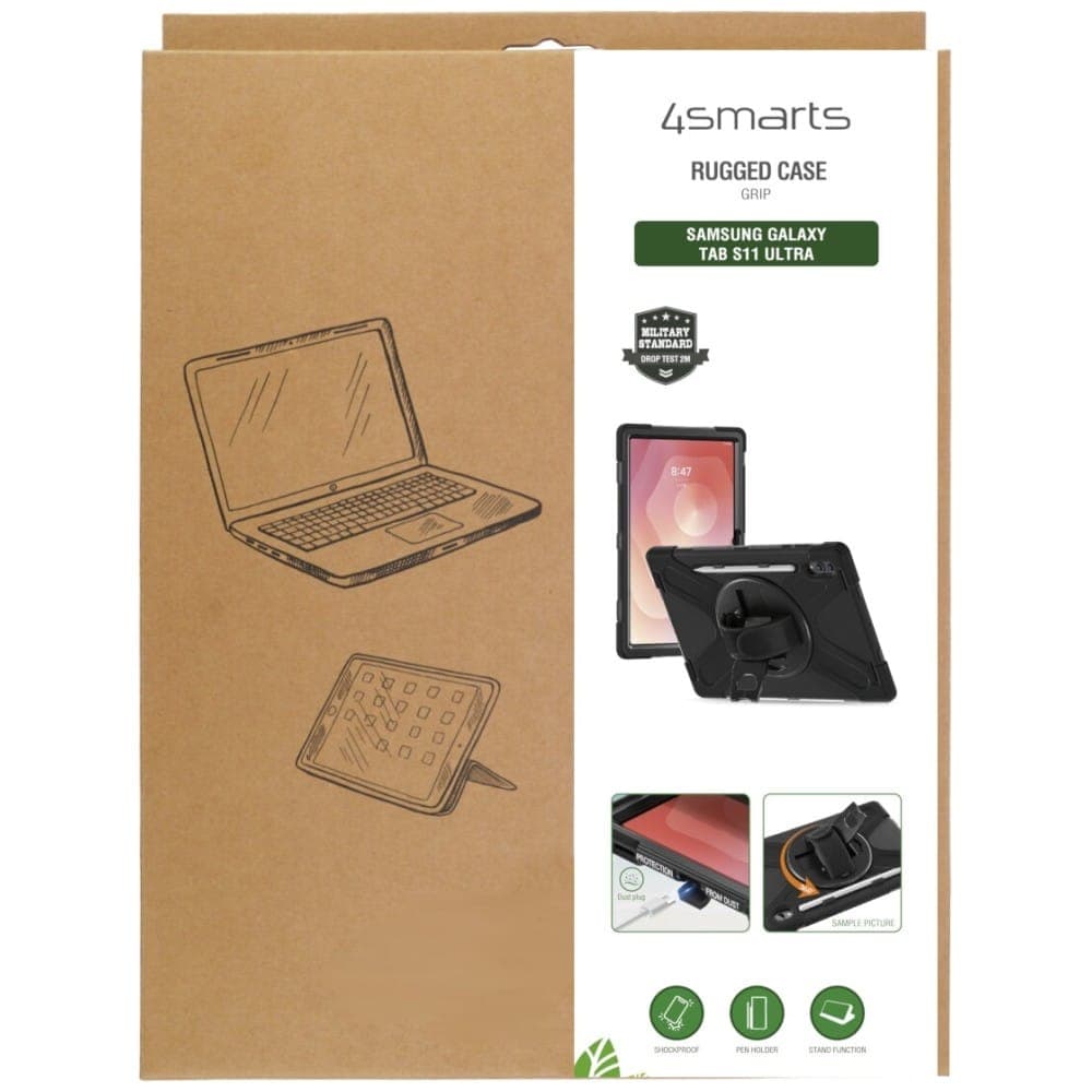4smarts Rugged Grip - θήκη για Samsung Galaxy Tab S11 Ultra - Μαύρο 7