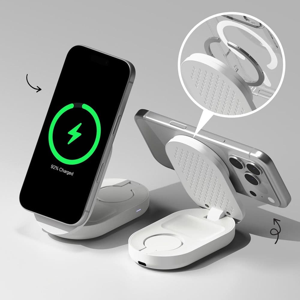 RINGKE 3ΣΕ1 ΜΑΓΝΗΤΙΚΟΣ ΑΣΥΡΜΑΤΟΣ ΦΟΡΤΙΣΤΗΣ MAGSAFE 25W QI2.2 ΛΕΥΚΟΣ 4