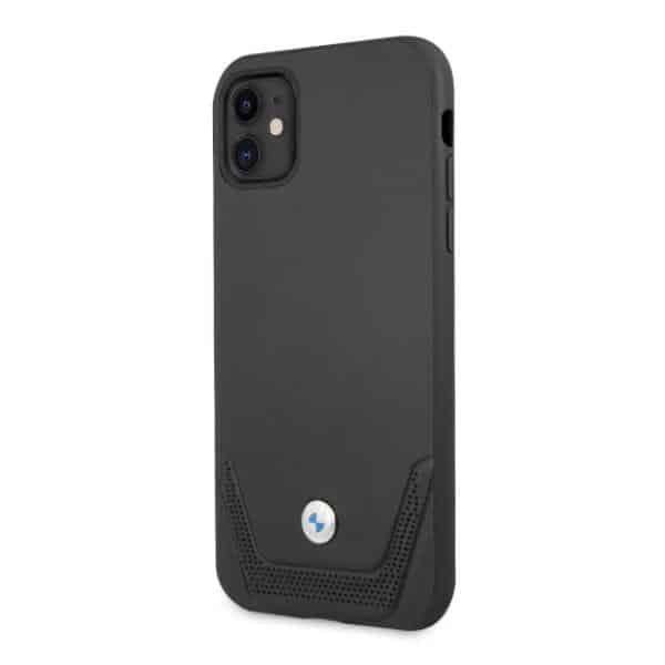 BMW BMHCN61RSWPK iPhone 11 / Xr 6.1" μαύρη σκληρή θήκη από δέρμα διάτρητο 2