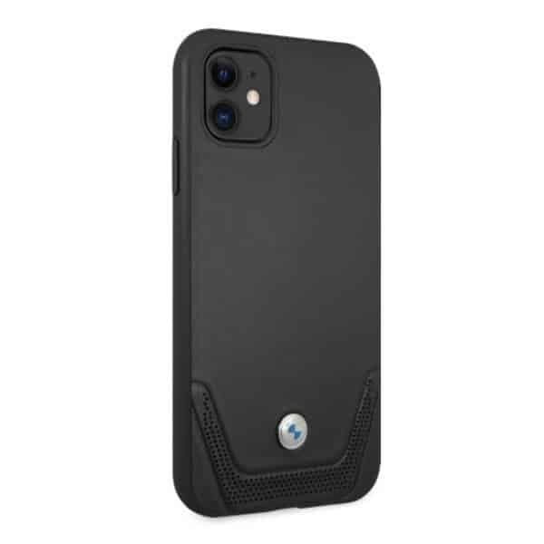 BMW BMHCN61RSWPK iPhone 11 / Xr 6.1" μαύρη σκληρή θήκη από δέρμα διάτρητο 4