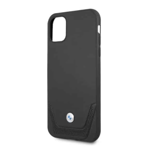 BMW BMHCN61RSWPK iPhone 11 / Xr 6.1" μαύρη σκληρή θήκη από δέρμα διάτρητο 6