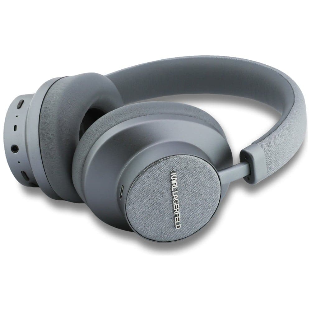 Ακουστικά Over-Ear Karl Lagerfeld Saffiano Επιμήκη Bluetooth ANC γκρι 2
