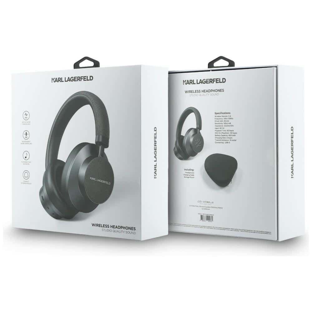 Ακουστικά Over-Ear Karl Lagerfeld Saffiano Επιμήκη Bluetooth ANC γκρι 6