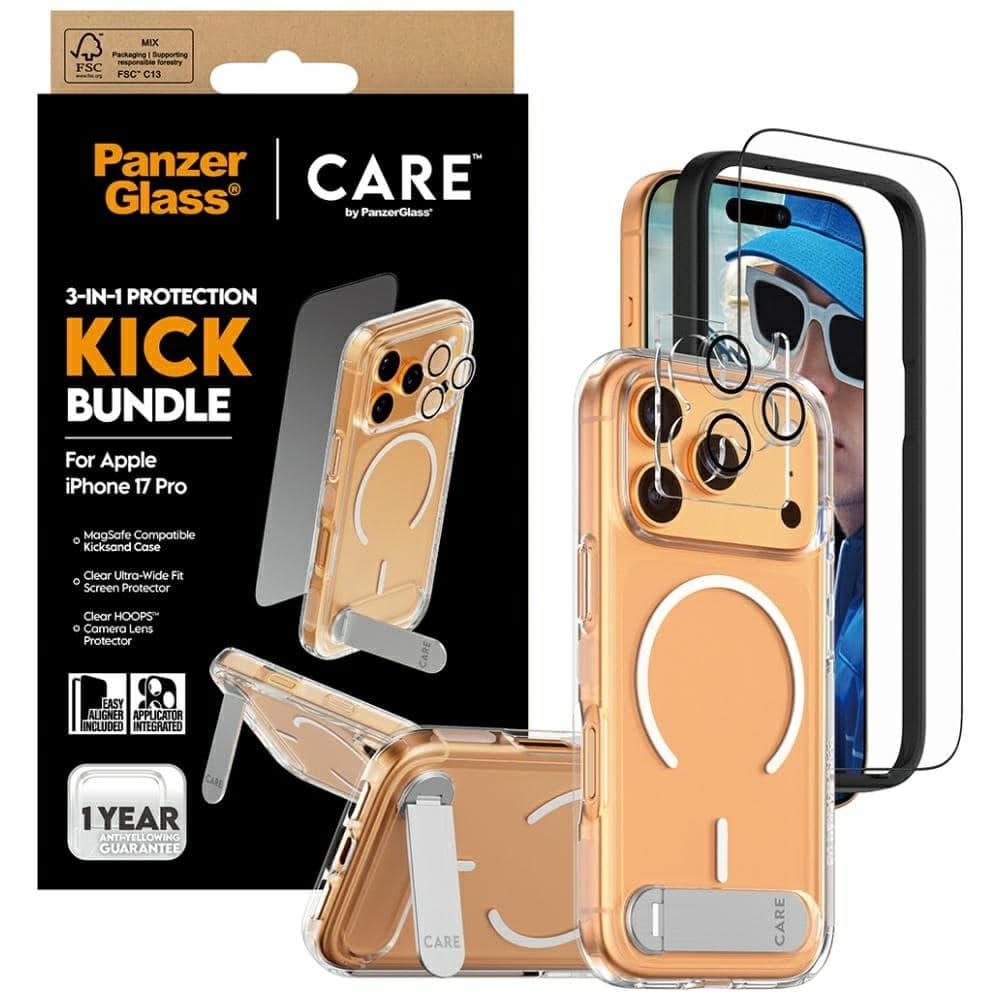 Θήκη CARE by PanzerGlass Feature Kick 3σε1 + Κιτ προστασίας γυαλιού + φακού για iPhone 17 Pro 4