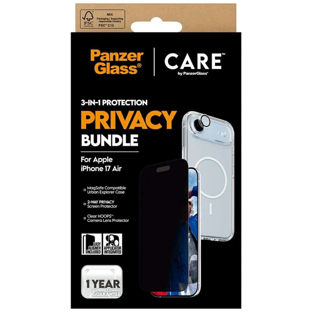 CARE by PanzerGlass Θήκη 3 σε 1 για προστασία από την ιδιωτικότητα + Γυαλί προστασίας από την ιδιωτικότητα + Φακός για iPhone 6