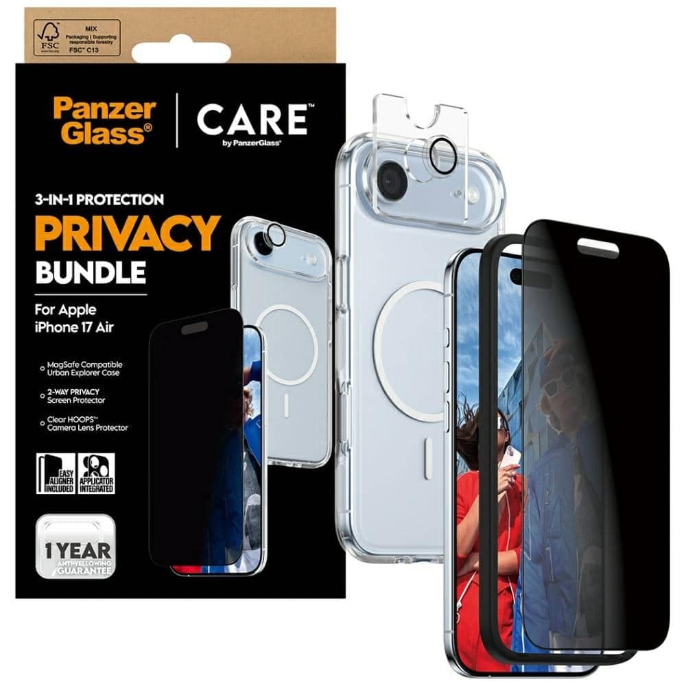 CARE by PanzerGlass Θήκη 3 σε 1 για προστασία από την ιδιωτικότητα + Γυαλί προστασίας από την ιδιωτικότητα + Φακός για iPhone 5