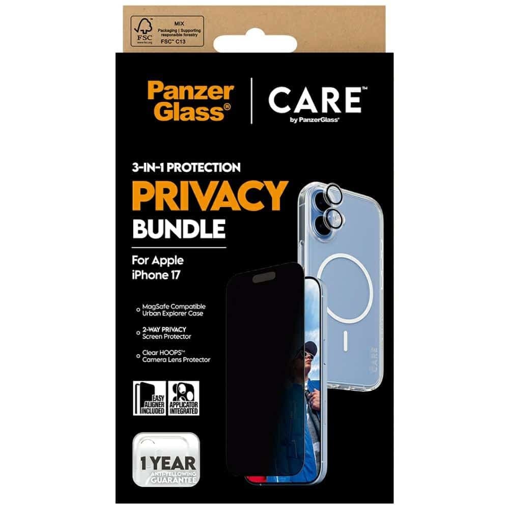 CARE by PanzerGlass Θήκη 3 σε 1 για προστασία από την ιδιωτικότητα + Γυαλί προστασίας από την ιδιωτικότητα + Φακός για iPhone 6