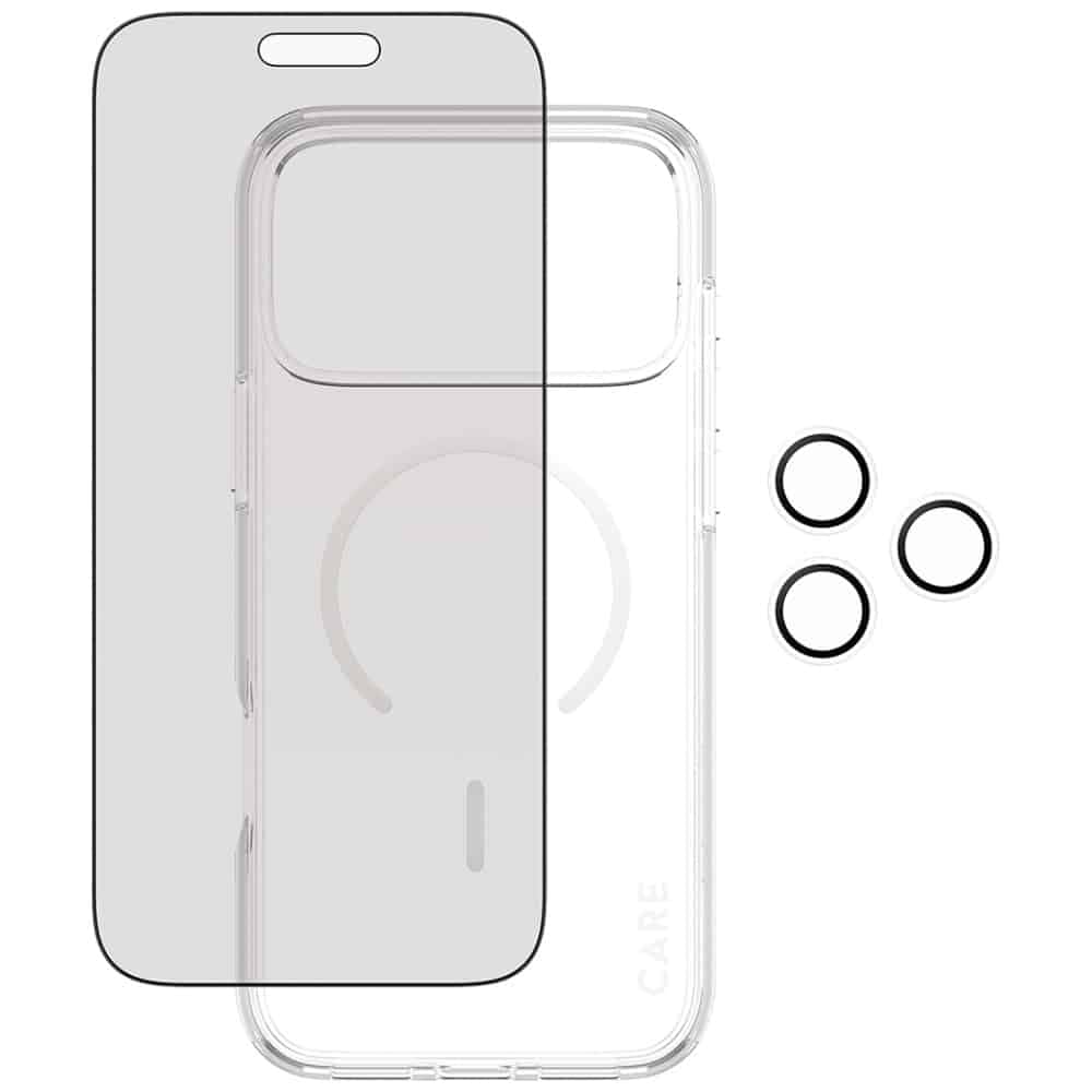 CARE by PanzerGlass Θήκη 3 σε 1 για προστασία από την ιδιωτικότητα + Γυαλί προστασίας από την ιδιωτικότητα + Φακός για iPhone 3