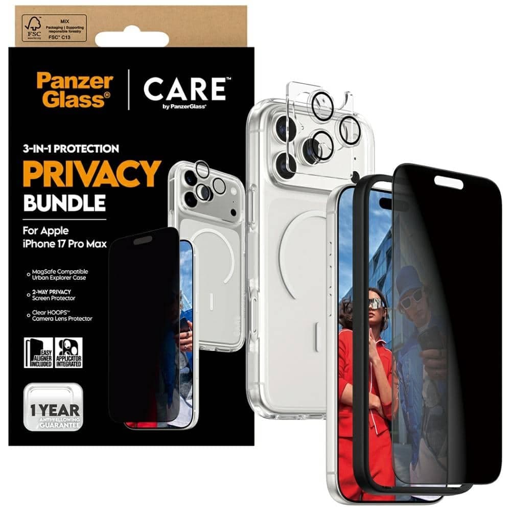 CARE by PanzerGlass Θήκη 3 σε 1 για προστασία από την ιδιωτικότητα + Γυαλί προστασίας από την ιδιωτικότητα + Φακός για iPhone 5