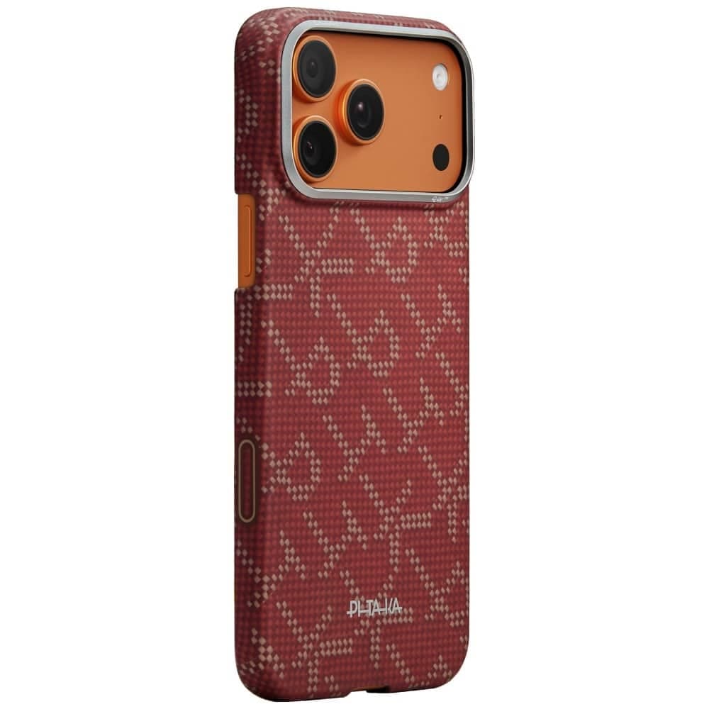 PITAKA Ultra-Slim Monogram - θήκη για Apple iPhone 17 Pro Max - Κόκκινο 5