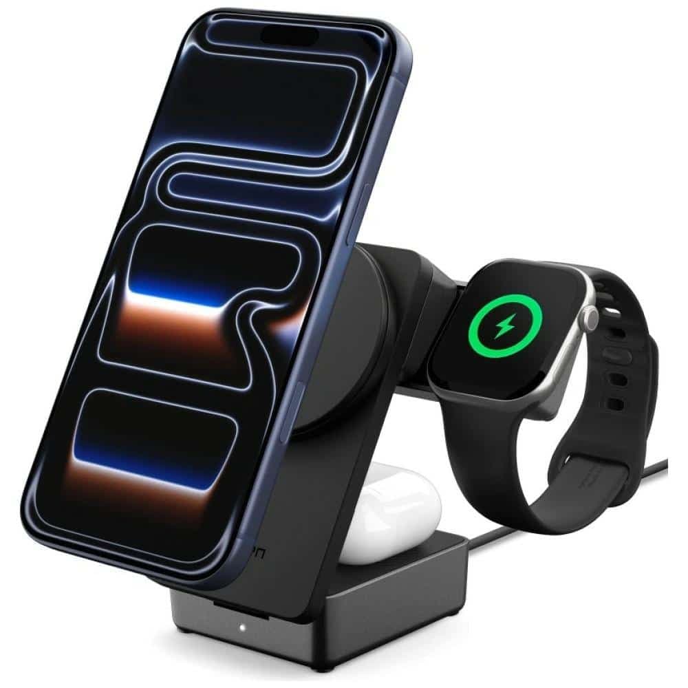 Ασύρματος φορτιστής Spigen Essential EF323MQ 3 σε 1 25W Qi2.2 MagSafe, μαύρος 6