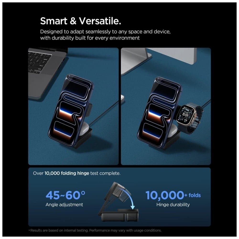 Ασύρματος φορτιστής Spigen Essential EF323MQ 3 σε 1 25W Qi2.2 MagSafe, μαύρος 9