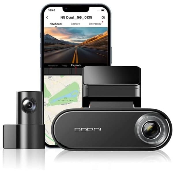 Ταμπλό + Πίσω Κάμερα DDPAI N5 Διπλή, 4K, Wi-Fi, GPS, AI, Μαύρο 4