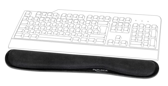 DELOCK στήριγμα καρπού για πληκτρολόγιο/laptop 12558, 20x85x465mm, μαύρο 2
