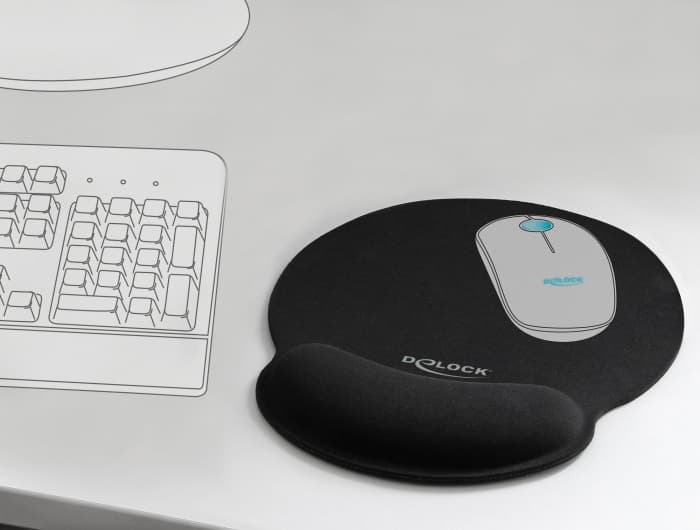 DELOCK Mousepad 12559 με στήριγμα καρπού, 252 x 227mm, μαύρο 3