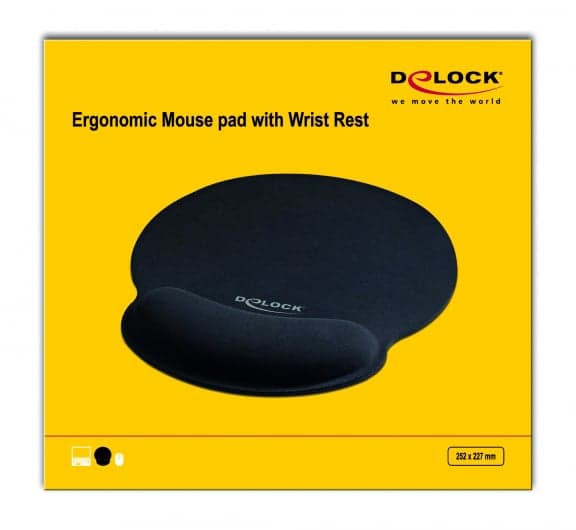 DELOCK Mousepad 12559 με στήριγμα καρπού, 252 x 227mm, μαύρο 4