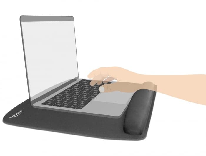 DELOCK mousepad για laptop με στήριγμα καρπού 12601, 320x420mm, μαύρο 2