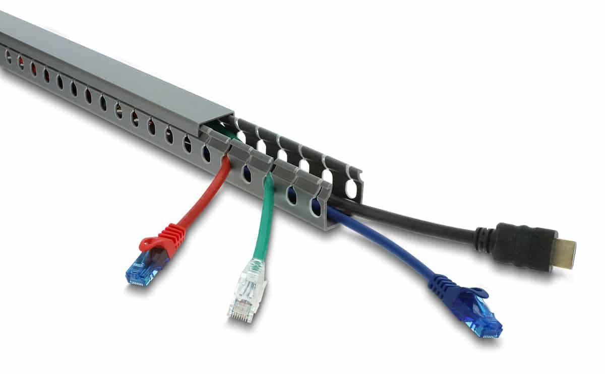 DELOCK cable management 22028, πλαστικό, 30x30mm, 1m, γκρι 2