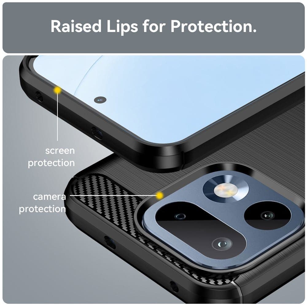 Techsuit Carbon Silicone - θήκη για Realme 16 Pro - Μαύρο 5
