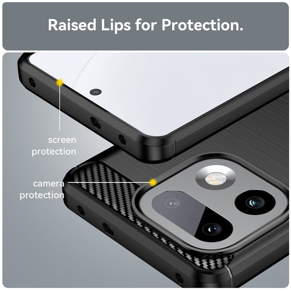 Techsuit Carbon Silicone - θήκη για Realme 16 Pro+ - Μαύρο 4