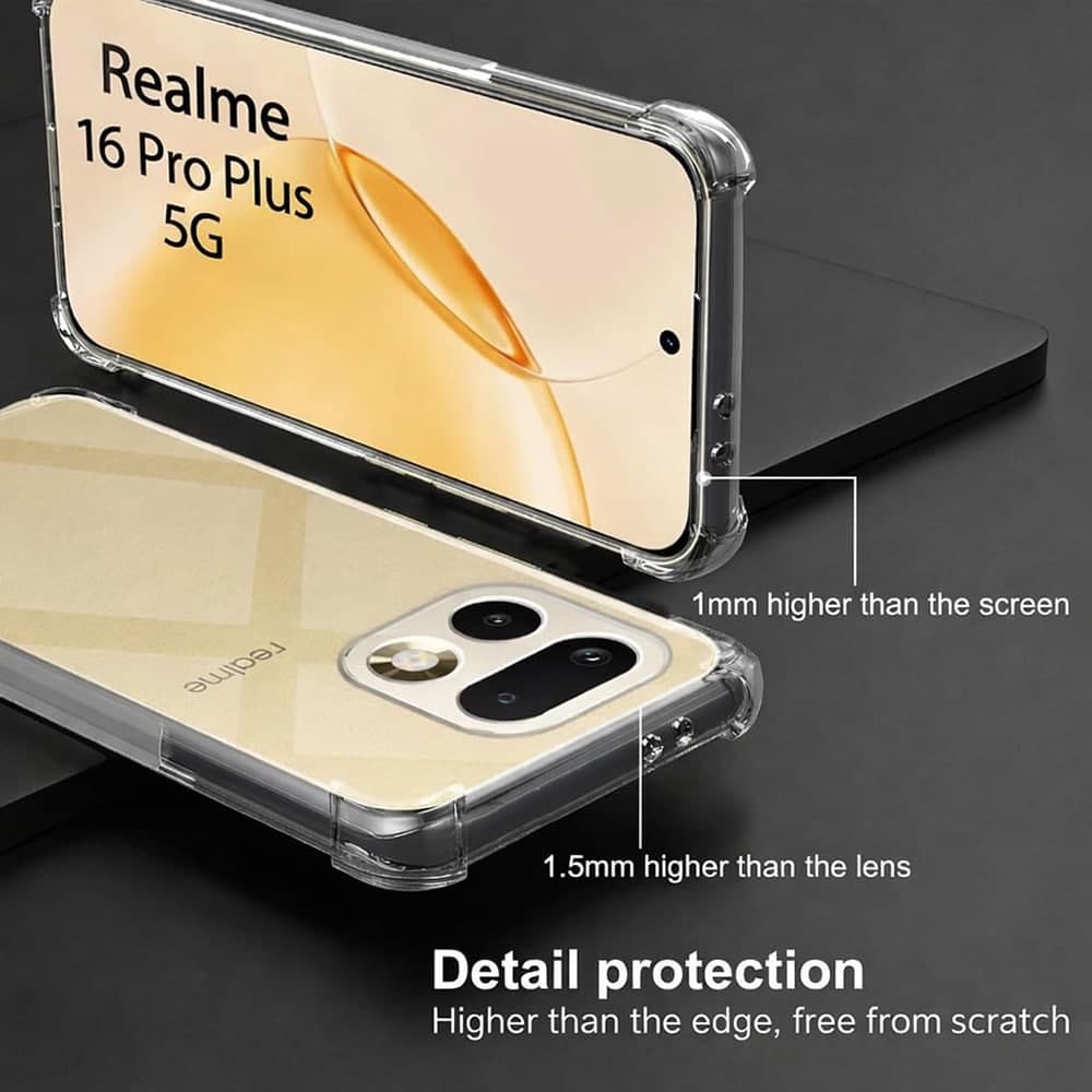 Techsuit Shockproof Clear Silicone - θήκη για Realme 16 Pro+ - Διάφανο 4