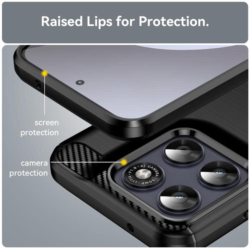 Techsuit Carbon Silicone - θήκη για Motorola Moto G77 / G67 - Μαύρο 4