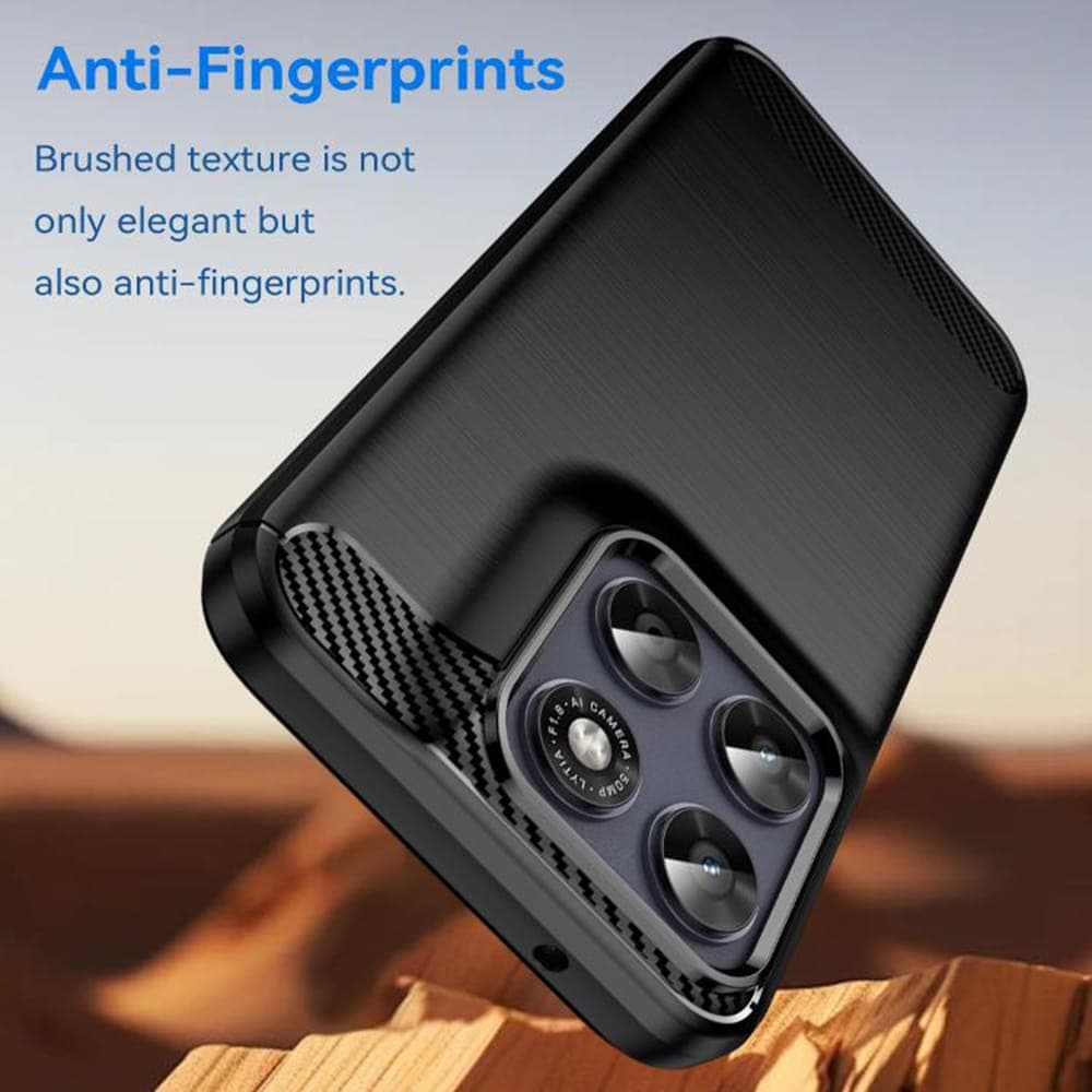 Techsuit Carbon Silicone - θήκη για Motorola Moto G77 / G67 - Μαύρο 2