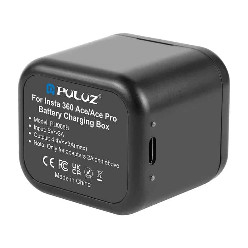 Φορτιστής + θήκη κάρτας μνήμης PULUZ για το Insta360 Ace / Ace Pro / Ace Pro 2 3