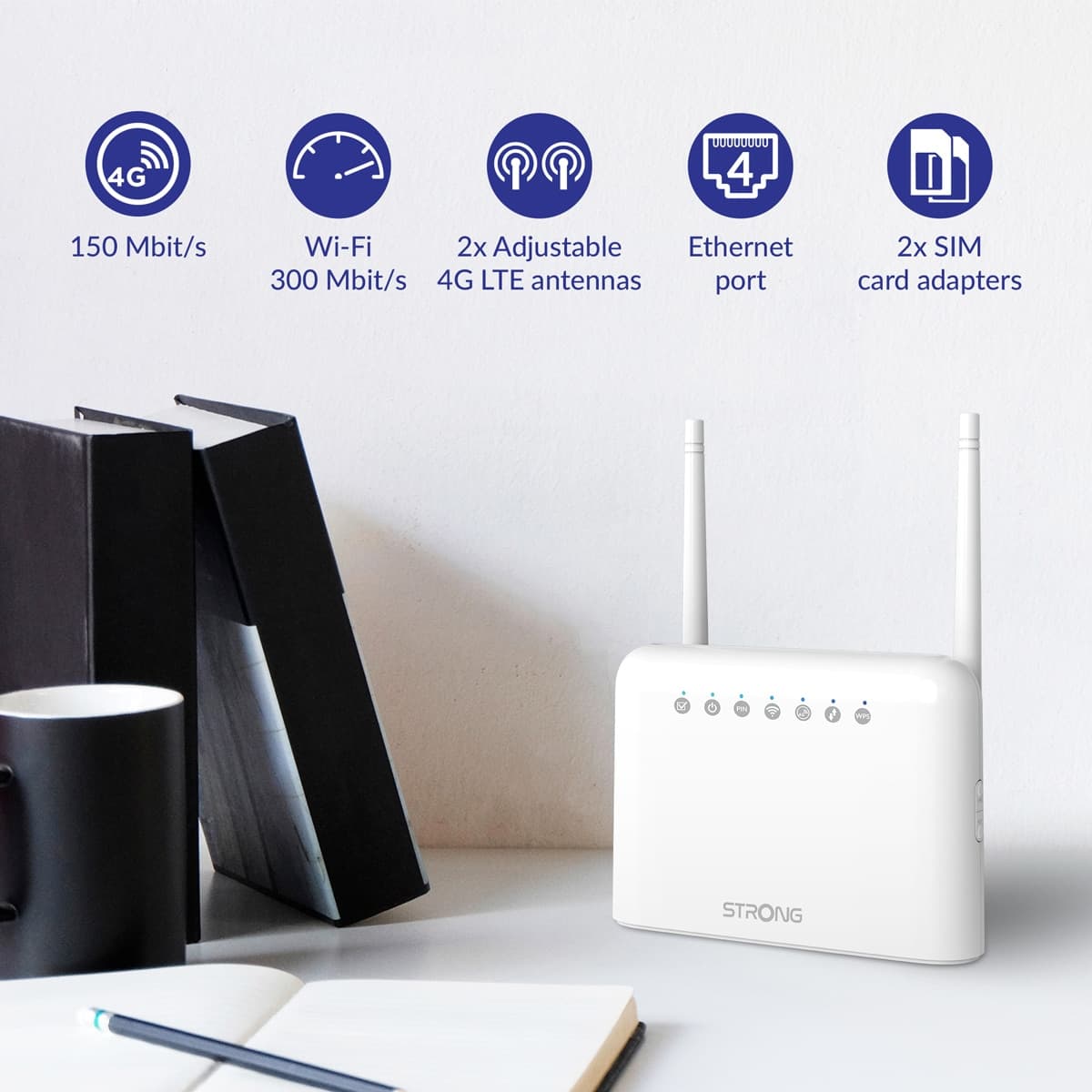 STRONG router 4GROUTER350, 4G LTE 150Mbps, WiFi 300Mbps, LAN 100Mbps 2