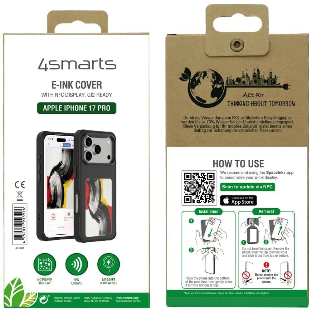 4smarts E-Ink - θήκη για Apple iPhone 17 Pro - Μαύρο 4
