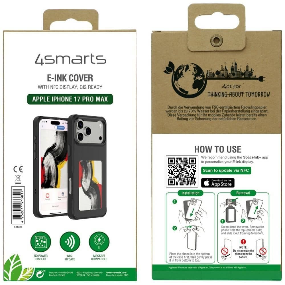 4smarts E-Ink - θήκη για Apple iPhone 17 Pro Max - Μαύρο 4