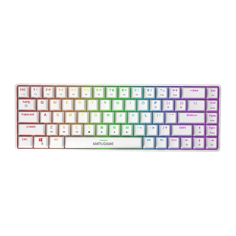Μηχανικό πληκτρολόγιο Fifine GK1W, 65% RGB (λευκό)