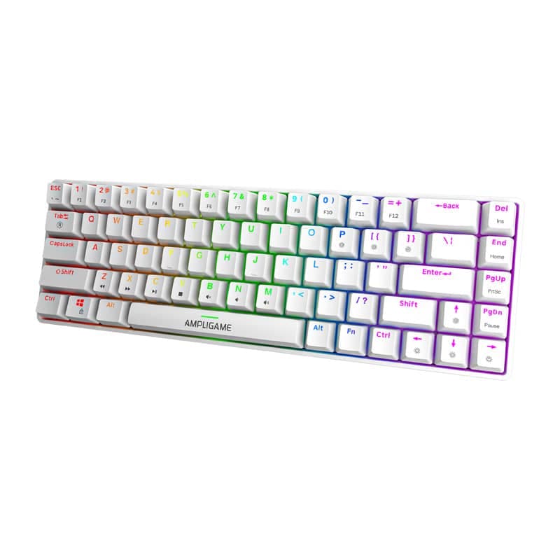Μηχανικό πληκτρολόγιο Fifine GK1W, 65% RGB (λευκό) 2